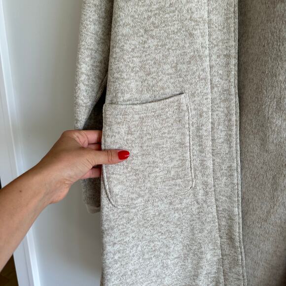 Columbia Reel Cozy Hooded Open Cardigan Sweatshirt Heathered Cream S - Picture 7 of 11